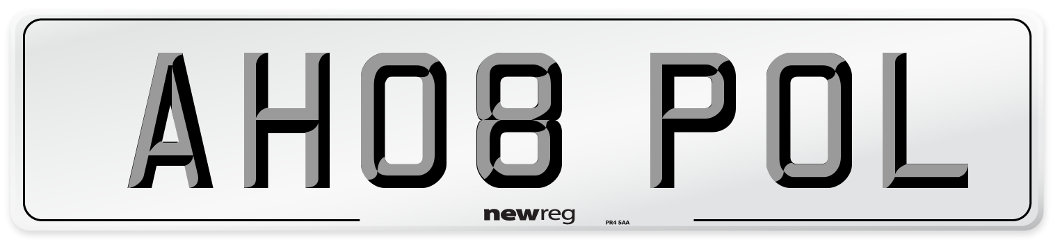 AH08 POL Number Plate from New Reg